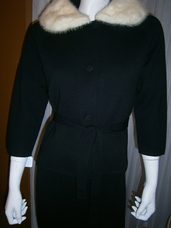 1960s' BLACK 2-Piece 100% Virgin Wool SUIT With W… - image 3