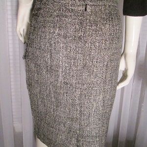 Vintage Ladies Black/White Tweed Print SKIRT by YVES Saint LAURENT/French Size 40 image 4