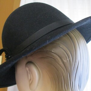 1970's Ladies Black Wool HAT by MR JOHN Classic image 3