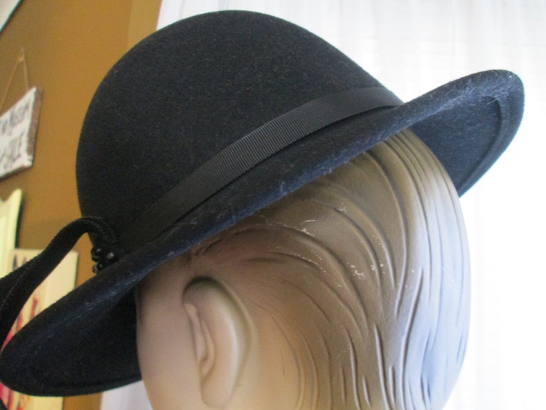 1970's Ladies Black Wool HAT by MR JOHN Classic image 3