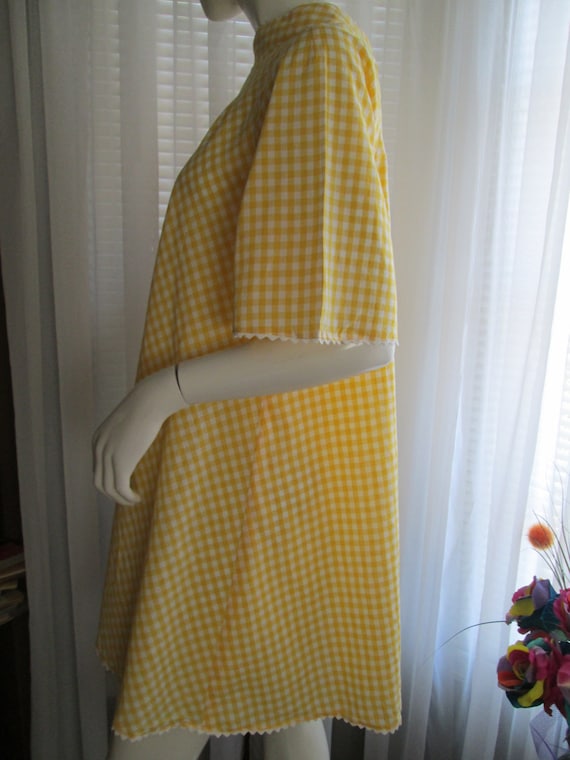 1950's Ladies Yellow/White Checked Shoulder FLARE… - image 3