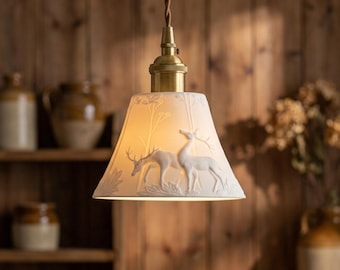 Nordic Pendant Light Ceramic Shade Modern Design Dining Table Lamp Fixture Brass Accent Ceiling Minimalist Hanging Kitchen Lighting Bedroom