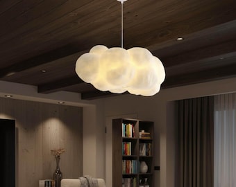 White Cloud Chandelier Nursery Ceiling Light Fixture Modern Design Floating Lamp Kids Bedroom Lighting Decoration Dreamy Atmosphere Cozy
