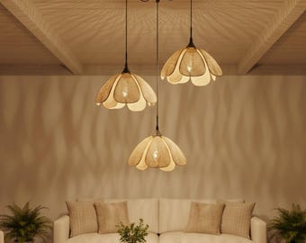 Rattan Pendant Light Wicker Hanging Lamp Shade Bohemian Chandelier Nordic Design Japandi Lighting Rustic Fixture Ceiling Decoration Natural