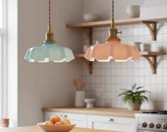 Modern Pendant Light Nordic Design Glass Shade Colorful Lighting Kitchen Ceiling Fixture Hanging Lamp Dining Illumination Minimalist Style
