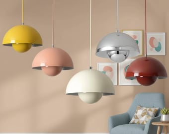 Minimalist Pendant Light Fixture Modern Ceiling Lamp Bud Design Statement Piece Dining Room Lighting Solution Bedroom Hanging Elegant