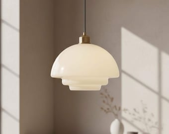 Nordic Pendant Light Milk Glass Ceiling Fixture Modern Design Kitchen Lighting Scandinavian Style Cream Shade Hanging Lamp Bedroom Decor