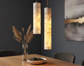 Modern Marble Pendant Light Fixture Copper Hanging Lamp Design Luxury Kitchen Island Lighting Small Chandelier Bedside Minimalist Style