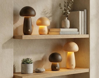 Mushroom Table Lamp Rechargeable Bedside Light Fixture Copper Modern Marble Pendant Light Touch Nightlight Dimmable Desk Lighting Portable