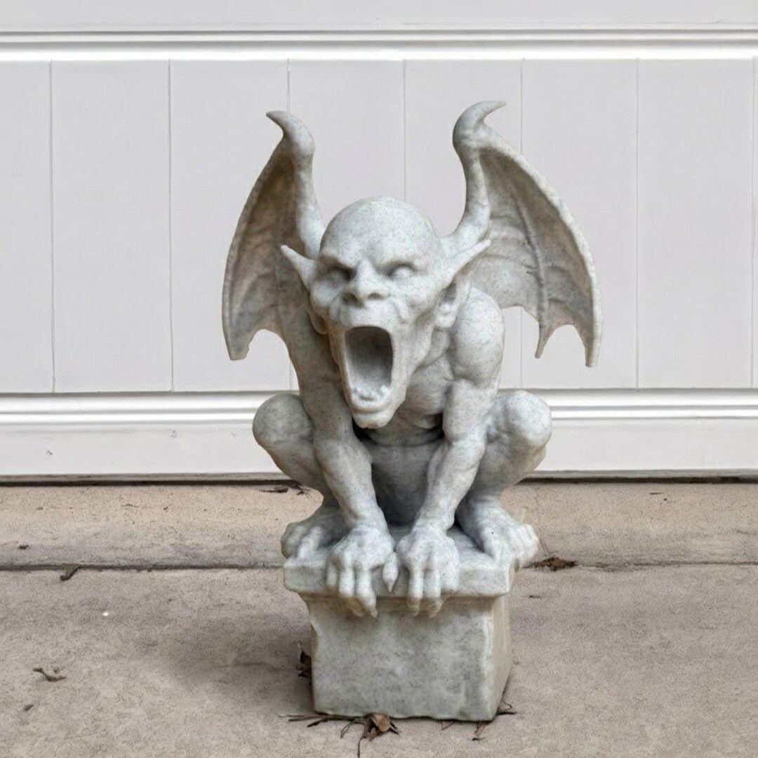 Gothic Gargoyle Garden Statue: Realistic Stone Figurine Durable ...