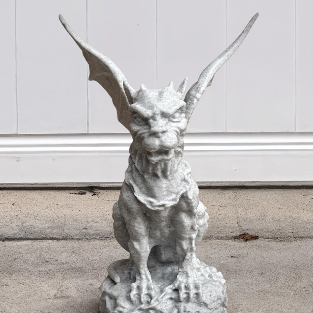 Concrete Winged Gargoyle Statue Stone Gothic Guardian Sculpture Cement ...