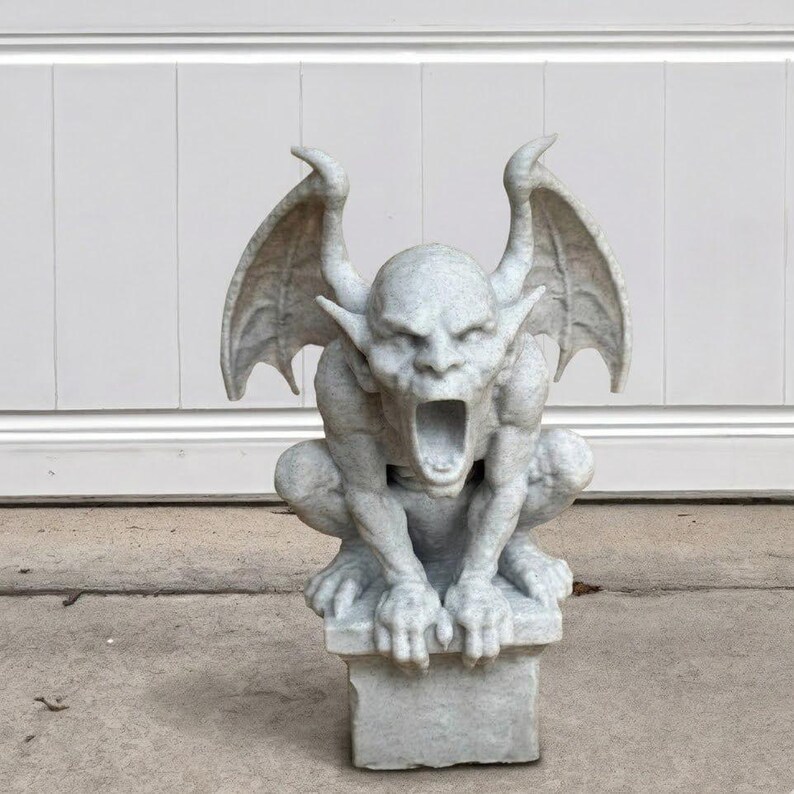 Gothic Gargoyle Garden Statue: Realistic Stone Figurine Durable ...