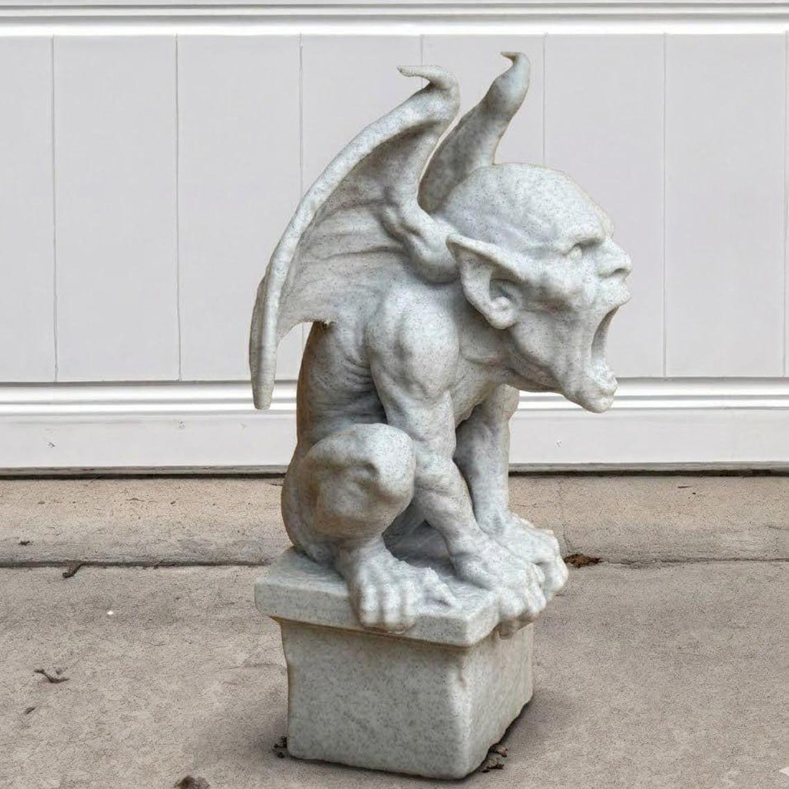 Gothic Gargoyle Garden Statue: Realistic Stone Figurine Durable ...