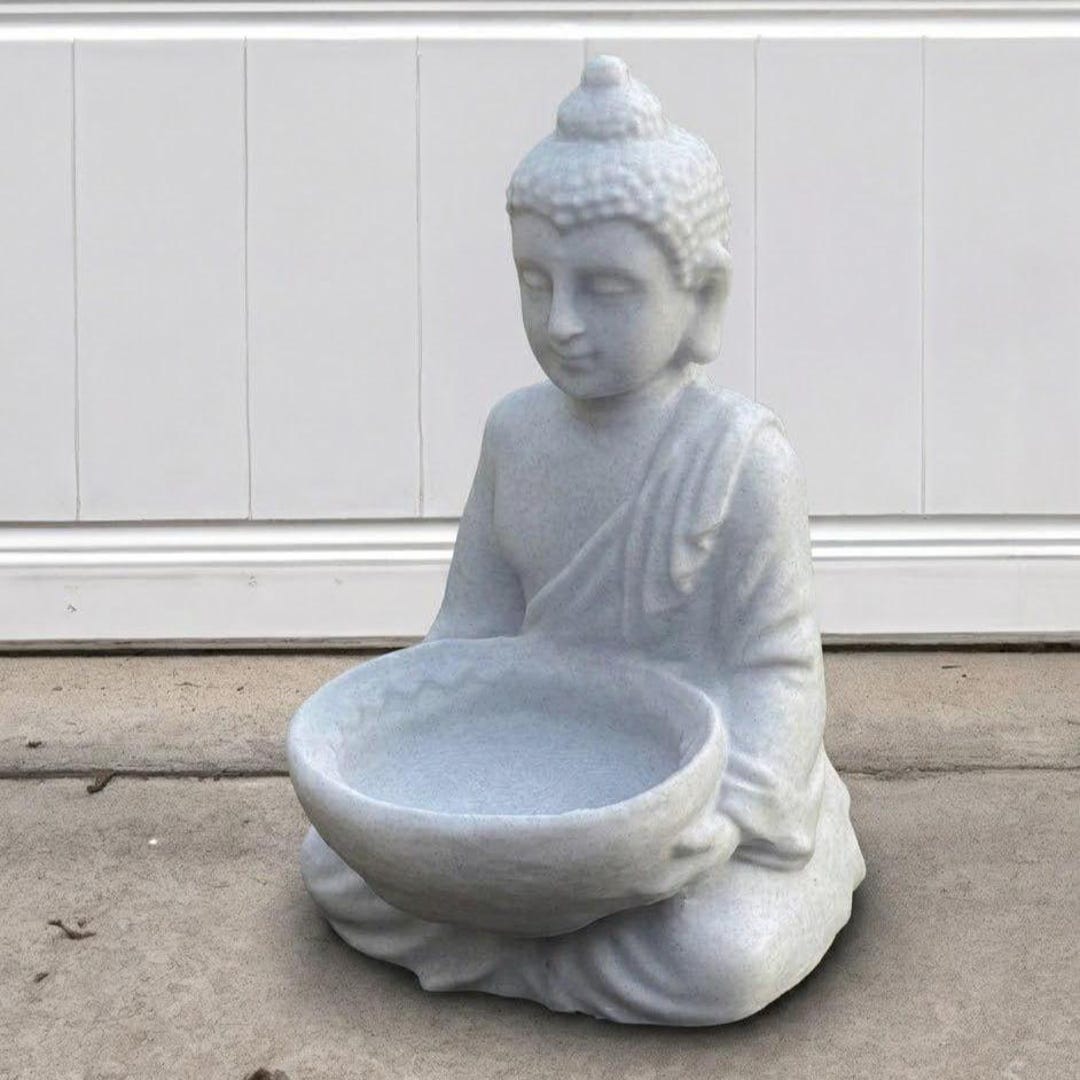 Stone Buddha Statue Zen Garden Meditation Figurine Outdoor Sculpture ...