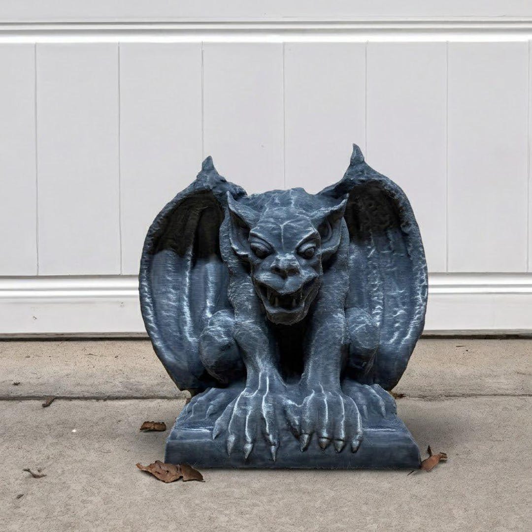 Gothic Gargoyle Garden Statue: Realistic Stone Figurine, Durable ...