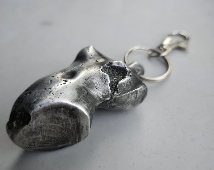 Torso Key Ring | Heavy Sand Cast Women's Distressed Body | Statement Bag Charm | Bodily Autonomy Symbol