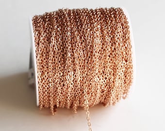 330ft Cable Chain Spool - Rose Gold - 3x2mm - 100M - Ships IMMEDIATELY - Jewelry Making Supplies - CH599