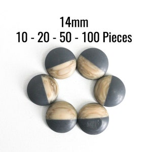 14mm Holz Resin Cabochons - Graues Harz & Holz - 10 - 20 - 50 - 100 Stück - Versand SOFORT - Schmuckherstellung Zubehör - C696