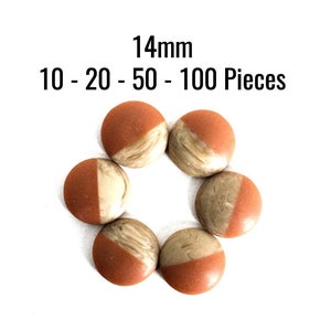 14mm Holz Harz Cabochons - Orangen Harz & Holz - 10 - 20 - 50 - 100 Stück - Versand SOFORT möglich - C693