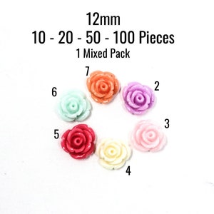 12mm Rose Cabochons - U PICK - 10 - 20 - 50 - 100 Stück - Schmuckherstellung Zubehör - Schiffe SOFORT aus den USA - C822