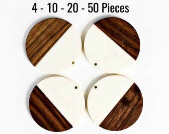 40Pcs Unfinished Wood Round Heart Shape Slices Multi Holes Small Circle Blanks Pendant Wooden Tags in Bulk for DIY Craft Counted Cross Stitch Kit