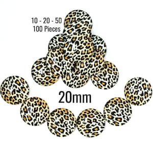20mm Leoparden Cabochons - Glas - 10 - 20 - 50 - 100 Stück - Schiffe SOFORT aus Kalifornien - C651