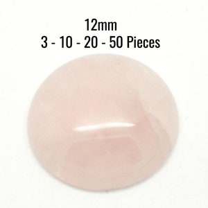 12mm Edelstein Cabochons - Rosenquarz - 12mm - 3 - 10 - 20 - 50 Stück - Schmuckherstellung Zubehör - Schiffe SOFORT aus den USA - C717