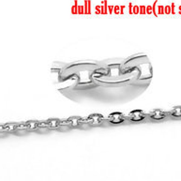 3' STAINLESS Steel Chain - SOLDERED - Dainty & Petite - 1.5x1.3mm - Flat Cable Chain - 1M - 1 Yard - 36" - Jewelry Making Supplies - CH934