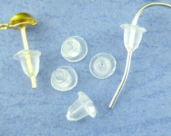 1000 Earring Backs - BULK - Stoppers - Translucent Rubber - Hypoallergenic - 4x4mm  - Ships IMMEDIATELY from California - EF138c