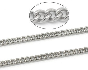 3' Curb Chain - Antiek Zilver - 3x2mm - 1M - 3 Voeten - Loodvrij - Benodigdheden voor het maken van sieraden - Wordt ONMIDDELLIJK verzonden - CH955-03