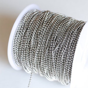 165ft Antique Silver Ball Chain Spool - 2mm - 50M - Jewelry Making Supplies - Ships IMMEDIATELY - CH649-165