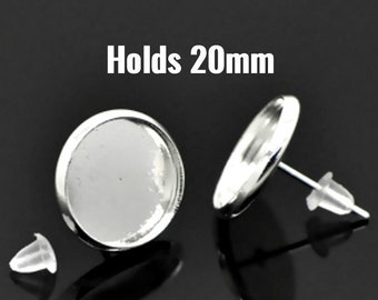 10-20 High Quality COPPER FREE Backs Ships IMMEDIATELY Holds 8mm 8mm Earring Trays Gunmetal 50-100 Pieces EF231
