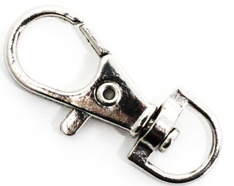 100 draaisluitingen karabijn - BULK - antiek zilver - sleutelhangers - 35 x 13 mm - benodigdheden voor het maken van sieraden - ONMIDDELLIJK verzonden - A503b