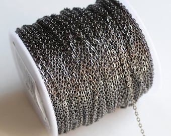 330' Gunmetal Kabel Kette Spule - 3x2mm - 100m - 930 Fuß - SOFORT versandfertig - CH594