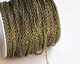 330ft Bronze Cable Chain Spool - 2x3mm - Lead FREE - 100M - Jewelry Making Supplies - Ships IMMEDIATELY - CH600