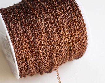 3' Copper Cable Chain Spool - 2x3mm - 1M - Ships IMMEDIATELY from California - Jewelry Making Supplies - CH596-03