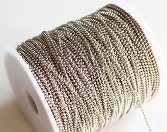 25' Antique Silver Ball Chain Spool - 1.5mm - 7M - Jewelry Making Supplies - Ships IMMEDIATELY - CH603-25