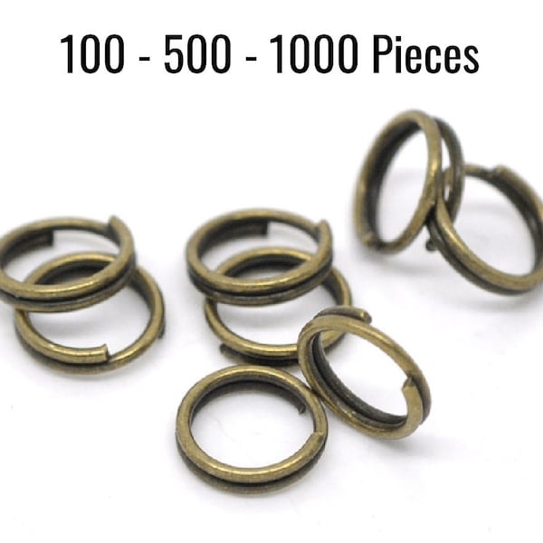 6mm Split Rings - Antique Bronze - 0.5mm Thick Per Ring - 100 - 500 - 1000 Pieces - Ships IMMEDIATELY from Arizona - F665