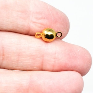 Gold Magnetic Clasps - Gold Plated - 12x6mm - 3 Sets - Jewelry Making Supplies - Ships IMMEDIATELY - FC232