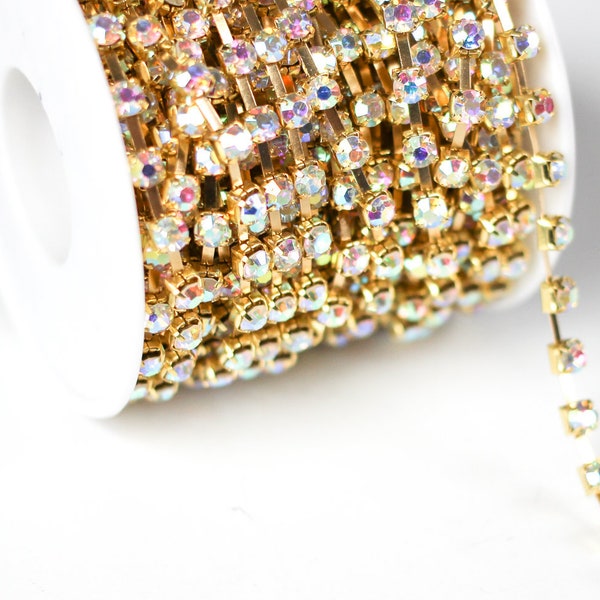 Rhinestone Cup Chain - Etsy