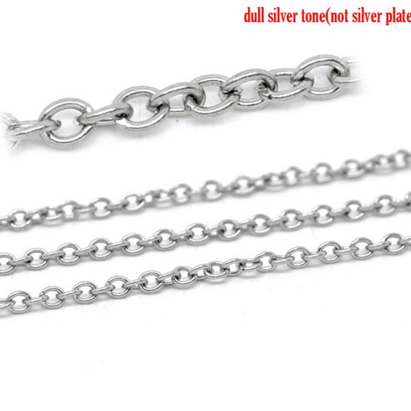 10M Stainless Steel Chain - Opened Cable Chain - 3x2mm - 32' - 304 Stainless Steel - Ships IMMEDIATELY from California - CH847