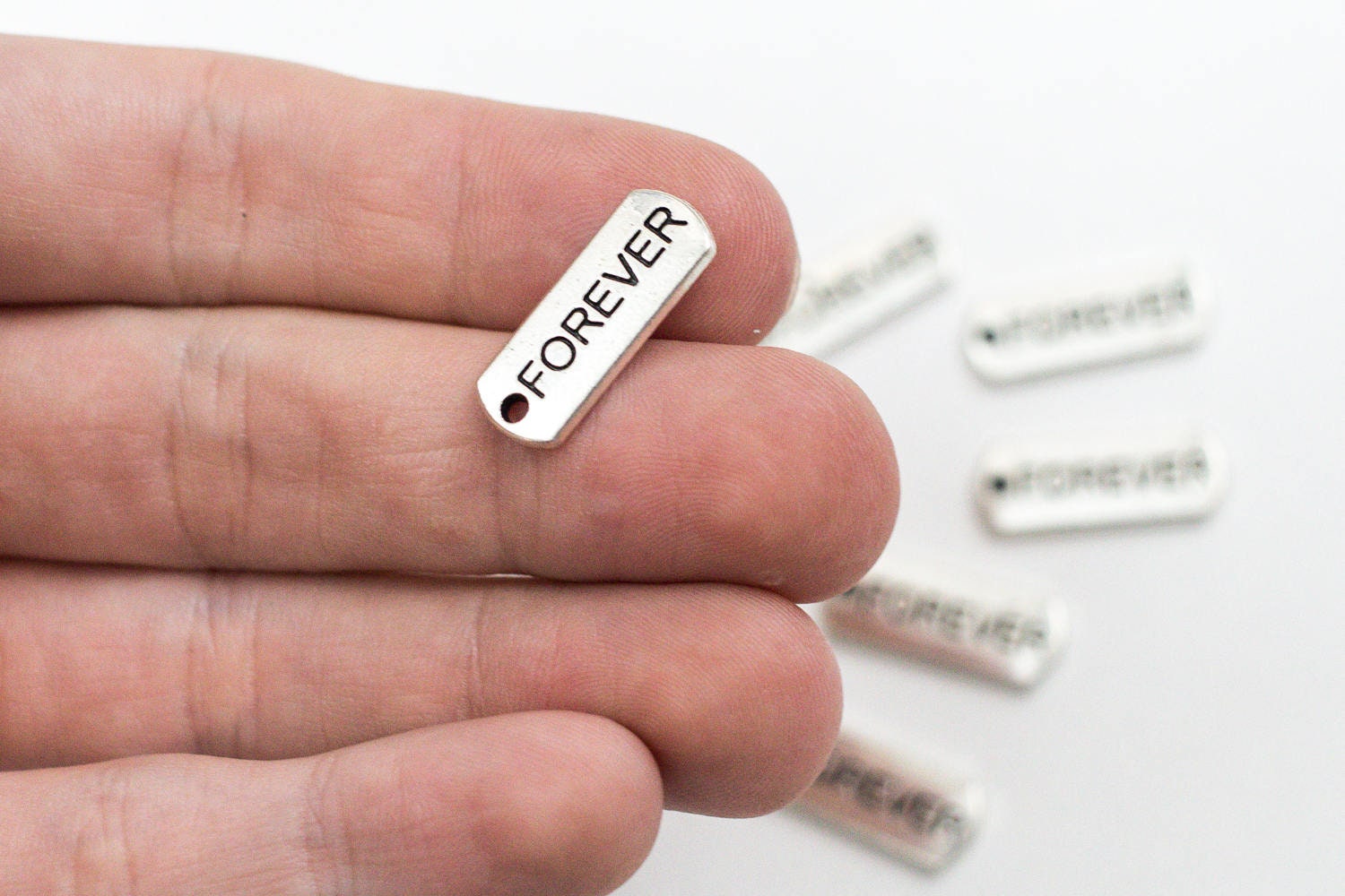 10 Forever Charms - Antique Silver - 21x8mm - Jewlery Making