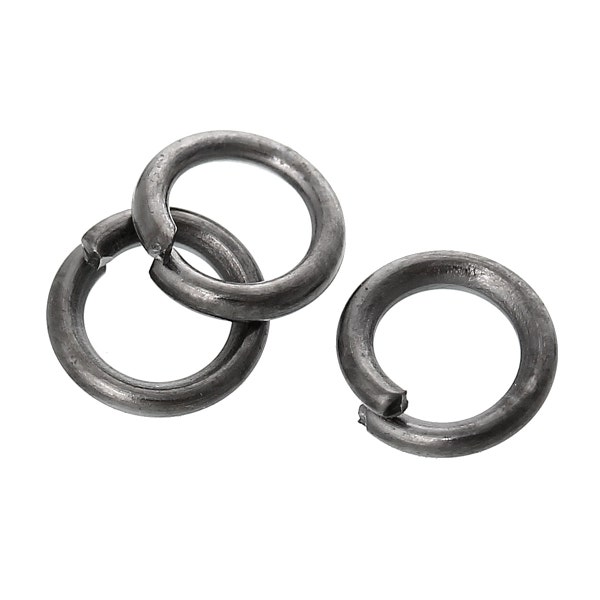 100 Gunmetal 4mm Jump Rings - Opened - Round - 21 Gauge - Jewelry Making Supplies - Ships IMMEDIATELY - F264