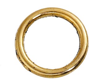 200 Jump Rings - BULK - Antique Gold - CLOSED - 9.5mm - 1.3mm Thick - 16 Gauge - Ships IMMEDIATELY from California - F432a