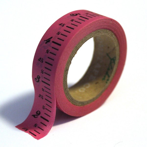 Washi Tape - Pink Ruler - 15mm x 10m - TP116