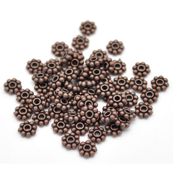 Rondelle Spacer Beads - Antique Copper - 5x3mm - 25 - 100 - 500 Pieces - Ships IMMEDIATELY from USA - B1468