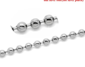 25' Stainless Ball Chain -  1.5mm - 304 Stainless Steel - 25 Feet - 7M - Jewelry Making Suppies - Ships IMMEDIATELY - CH801-25