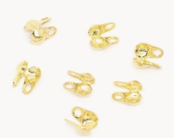 1000 Gold Calottes Fits 2mm to 2.4mm Ball Chain - BULK - 6x3.5mm - Jewelry Making Supplies - Ships IMMEDIATELY - FC202b