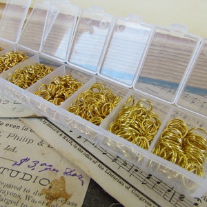 Gold Jump Rings - Assorted Set With Case -  3 - 9mm - 1780pcs - Ships IMMEDIATELY - Jewelry Making Supplies - F05