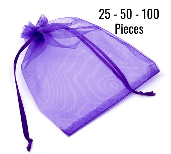 Purple Organza Bags Merchandise Bags 12x10cm 4 X Etsy